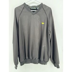 Masters Golf Collection Mens Black V Neck Windbreaker Pullover  Jacket Sz L